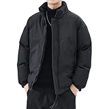 Hombre Plumas Ligero Hombre Plumiferos Plum贸n Puffer Jacket Cazadora Invierno Color Liso, Chaqueta Acolchada Sin Capucha De Cremallera Plumiferos Chaquetas De Plumas Ligeras Abrigo Chaqueta