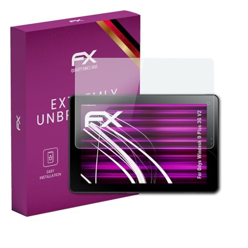 atFoliX Glasfolie kompatibel mit Odys Windesk 9 Plus 3G V2 Panzerfolie, 9H Hybrid-Glass FX Schutzpanzer Folie