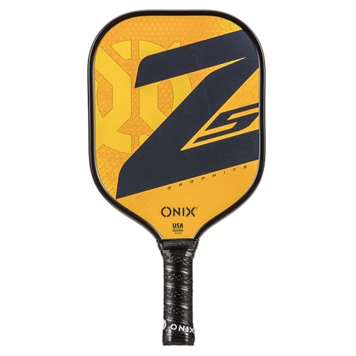 Image of Onix Graphite MOD Z5 Carbon Fiber Pickleball Paddle with Wide-Body Shape. Honeycomb Core, Graphite Face & Cushion Comfort Pickleball Paddle Grip