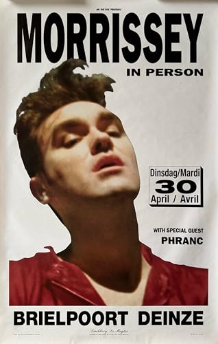 Affiche Morrissey Concert Belgique 1991 - Poster Musique 59x89 cm