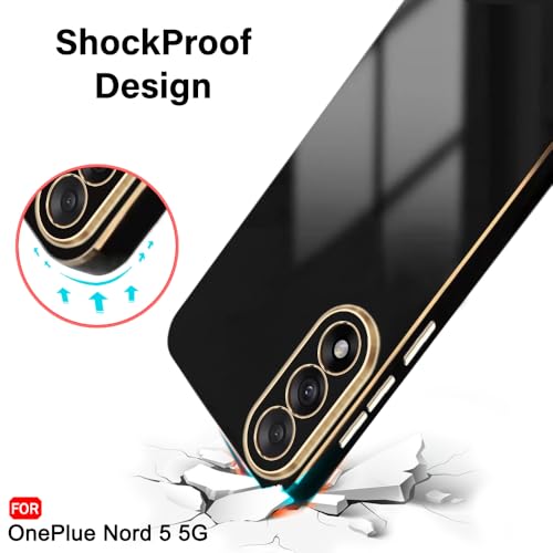Image of TheGiftKart Luxurious Golden-Plated Back Cover Case for OnePlus Nord 5 5G | Raised Lips for Camera & Screen Protection | Shockproof Design | Stylish Back Case for OnePlus Nord 5 5G