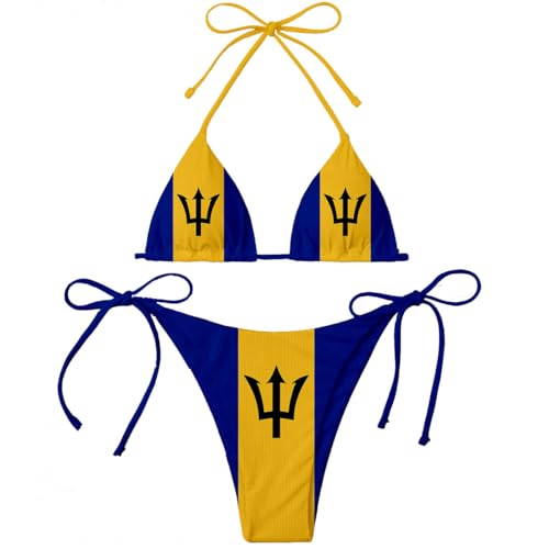 Barbados Country Flag Print Women Micro Sexy Bikini Bra Set Summer Beachwear Sexy Beach Two Pieces Bathing Suits Swimwear