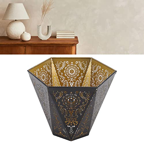 Fydun FYDUND2KRZU56X1 Lamp Shades Modern Scandinavian E27 E26 Wrought Iron Hexagonal Carved Lampshade thumb #2