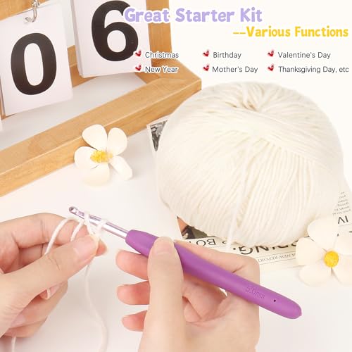 Image of Katech Cotton Yarn for Crocheting-55% Cotton 45% Acrylic-#3 DK (Light)-Super Soft Milk Cotton Yarn-Great Crochet and Knitting Starter Kit for Colorful Craft(Beige)