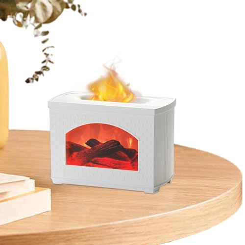 Byuexhp Difusor de llama, humidificador de aire de llama, difusor de aire de 270 ml, difusor USB para pequeñas chimeneas de aromaterapia, difusor de aceite de llama silencioso, ultrasonido para