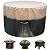 NEVERLAND Fire Pit Cover Round, Waterproof Outdoor Fire Pit Cover 600D Oxford Snowproof Round Patio Fire Cover with Reflective Strips and Vents for Fire Pit (36inch?