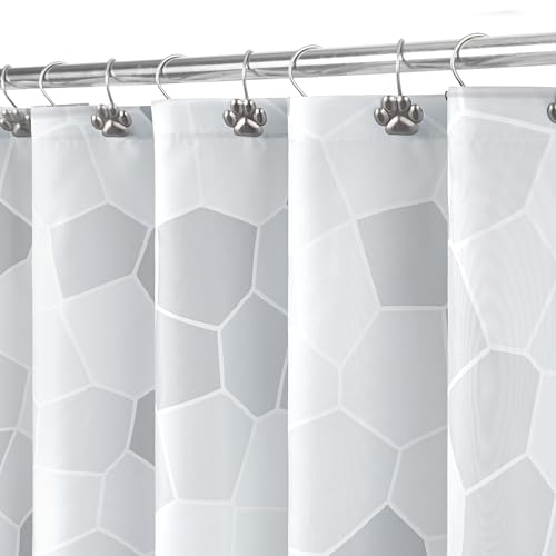Rideau de douche tissu chat motif mosaïque bicolore haute densité