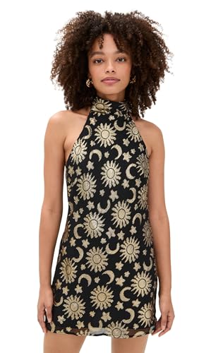 Show Me Your Mumu Womens Lisa Mini Dress Celestial Shimmer Chiffon L