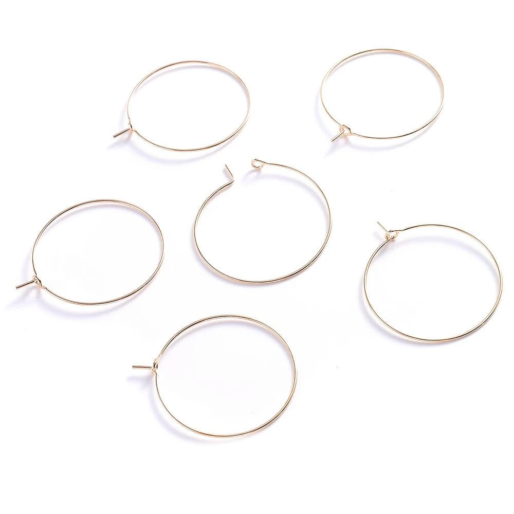 50pcs Stainless Steel Earrings Big Circle Gold Silver Plated Hoops Ear Wire Hoops for DIY Jewelry Findings Making 20 25 30 35mm