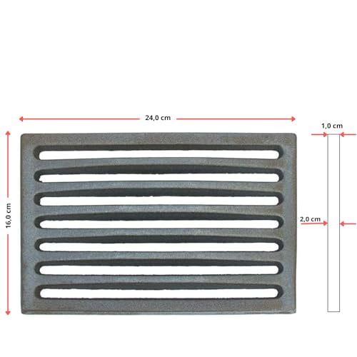 LUNA WAY CAST IRON - Rejilla de Hierro Fundido para Chimenea | Recoge Cenizas Fácilmente | Resistente a Altas Temperaturas | Mejora el Tiro, Negro, 24x16 cm, Hierro Fundido - imagen 4