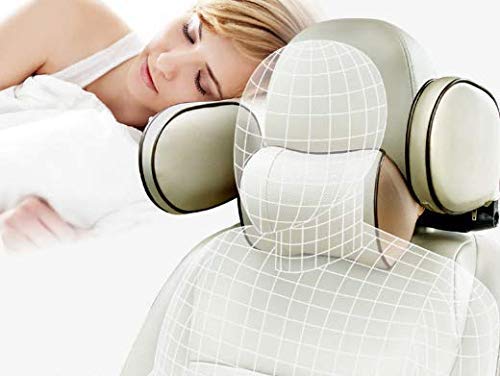 Almohada para reposacabezas de asiento de auto ajustable beige miniatura 5