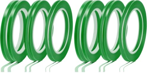 Image of Nezyo 6 Pcs Vinyl Pinstripe Tapes Masking Painter Tapes High Temperature Low Tack Automotive Car Paint for Easy Removal Trim Thin Finishing Masking(Green,1 /16,1 /8, 1 /4 Inch)