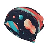 Design ouvert en spirale : dispose d'une ouverture en spirale élégante à la couronne, s'adapte facilement à une queue de cheval sans perturber votre coiffure. Ce bonnet polyvalent imprimé Space Planets se transforme en cache-cou, écharpe ou col, doublant comme un accessoire de mode fonctionnel pour un usage quotidien ou en voyage