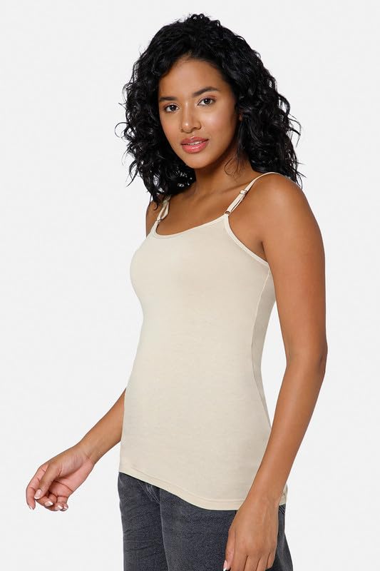 Image of Intimacy Cotton Camisole for Women with Adjustable Spaghetti Straps Comfortable Everyday Wear Camisole Slip for Women