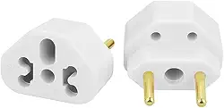 Adaptador de tomada Universal Bob Love - Kit com 2 Unidades, 10A/20A, Padrão Novo Brasil, Branco, Alta Resistência, 250V, para Casa, Escritório e Viagem