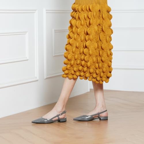 Image of C.Paravano Slingback Flats | Pointed Toe Flats | Slingback Sandals | Women's Slingback Dress Shoes | Adjustable Buckle Sandals