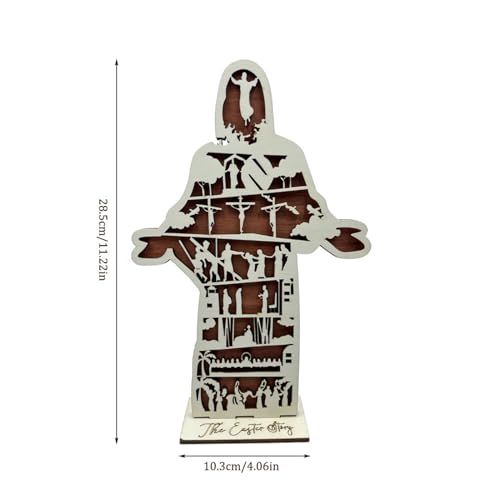 Statues de Jésus de Structure Dure et Élaborée en Bois Noble avec Symbole