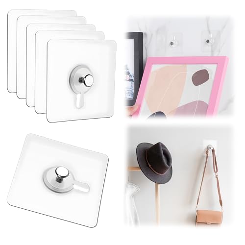 Bilder Aufhängen Ohne Bohren,2025 Neu Klebenagel,Klebehaken Bilderrahmen,Bildaufhänger Selbstklebend für Dekorative Gemälde,Poster, Fotos,Bilder (6 Stück)