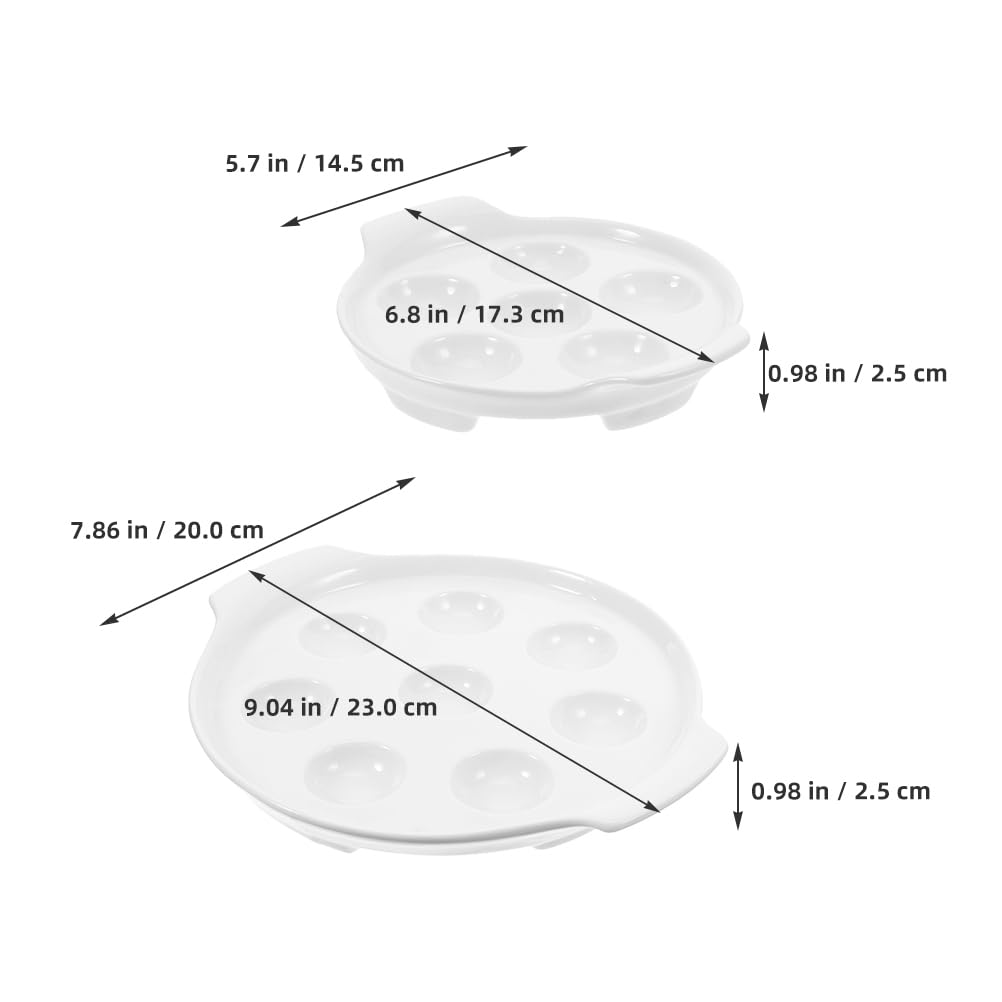 Ciieeo Fuente Para Horno De Cerámica Escargot Plato De Cocción Frances Para 8 Y 6 Caracoles Vajilla De Porcelana Para Reuniones Familiares Fiestas Y Cena Gourmet