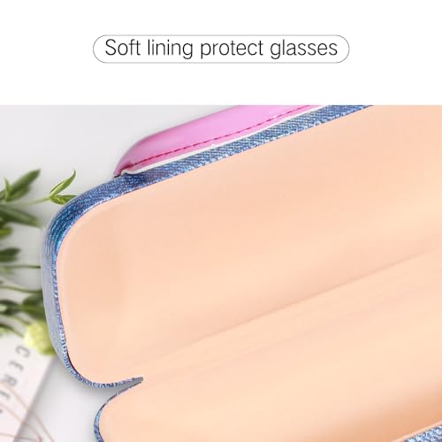 Image of PERFECTSIGHT Hard Shell Eyeglasses Case, PU Leather Protective Glasses Case, Cute Eyeglass Case for Women Men Girls