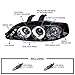 SPEC-D TUNING JDM Glossy Black Housing Smoke Lens LED Halo Projector Headlights Compatible with 1992-1995 Honda Civic, Left + Right Pair Headlamps Assembly