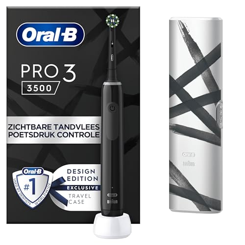 Oral-B PRO 3 3500 elektrische tandenborstel met 3 poetsstanden en 360° visuele drukregeling voor...