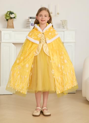 Capa con capucha vellón princesa para niñas 2-4 años miniatura 2