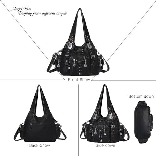 Image of Angel Kiss Purses for Women Soft PU Leather Large Hobo Bags for Women Shoulder Bag | Soft