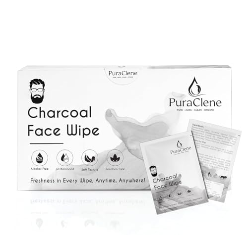 Image of Charcoal Detox Facial Wipes, 50 Soft Wipes - Deep Cleansing for Oily & Combination Skin, Alcohol-Free, pH Balanced, Makeup Remover & Dirt Control - Travel-Friendly, Men & Women, Dermatologist Tested, Christmas Gift Friendly, Daily Use