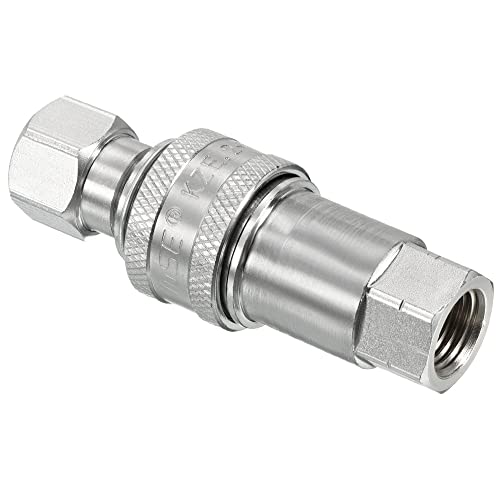 PATIKIL 1Set Hydraulische Schnellkupplung Karbonstahl M14x1.5mm Buchse Adapter Silber