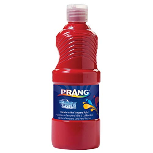 Prang Paint for Kids Tempera Washable Ready to Use Nontoxic Safe 8 oz Single Easy Pour Bottle (Red)