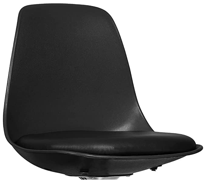 iyb® bar stool parts top cushion breathable polyurethane pu foam padded seat waterproof leather back support heavy duty plastic kitchen/office/chair/cafeteria with 4 screw black -1 pc (shel)
