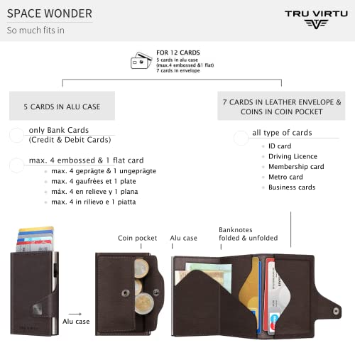 Tru Virtu Coin Pocket (Nappa Brown/Silver) #TOP1