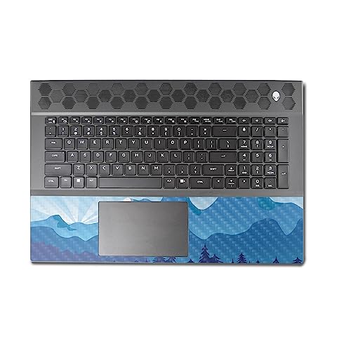 Image of MightySkins Carbon Fiber Skin Compatible With Alienware M18 R1 (2023) Full Wrap Kit - Blue Mountains | Protective Durable Textured Carbon Fiber Finish | Easy To Apply & Change Styles | Made in the USA
