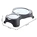 Rotho MyPet Sally Doppel Futternapf mit Deckel, Kunststoff (PP) BPA-frei, anthrazit, 1l + 0.28l (32.0 x 23.7 x 7.0 cm)