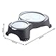 Rotho MyPet Sally Doppel Futternapf mit Deckel, Kunststoff (PP) BPA-frei, anthrazit, 1l + 0.28l (32.0 x 23.7 x 7.0 cm)