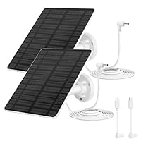 Solarmodul für Ring Kamera 2PCS, GuKKK 5W Kamera Solarpanel kompatibel mit Ring Spotlight Cam/Pro/Plus Akku & Stick Up Cam/Pro Akku mit Barrel Plug 4M Ladekabel IP65 Wasserdicht Solar Ladegerät