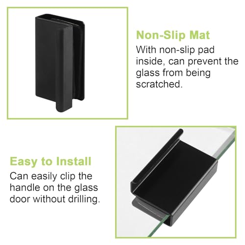Image of 8Pcs Glass Finger Edge Pull Cabinet Finger Pull Handle Glass Door Clips Cabinet Latch Clamp Concealed Handle for Display Glasscase Door (Black)
