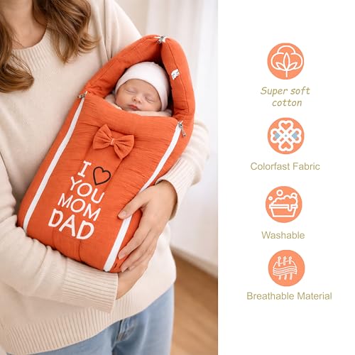Image of Fareto Combo of Baby Bed with Net | Carry Bag | 4 Pcs Bedding Set (0-6 Months, Baby Size, Cotton) (Gajri M)