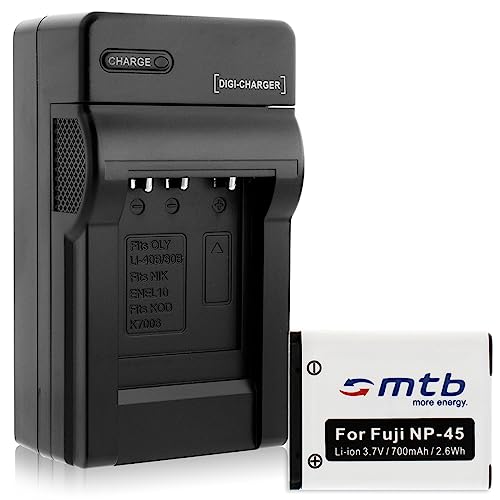 Batterie + Chargeur (Auto/Secteur) pour Fuji Fujifilm NP-45 / Finepix J.. JV.. JX.. JZ.. T.. XP.. Z..v. liste