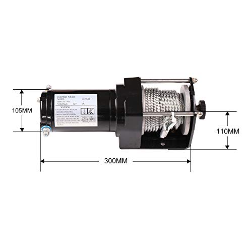 Winch Eléctrico UTV 2500LBS SCITOO Cable Acero Control 12V miniatura 2