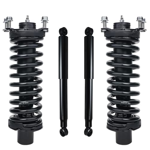 Image of Detroit Axle - Struts Shocks for 2002-2012 Jeep Liberty 2007-2011 Dodge Nitro Complete 2 Front Ready Struts w /Coil Springs Assembly 2 Rear Shock Absorbers 2008 2009 2010 Replacement Suspension Kit