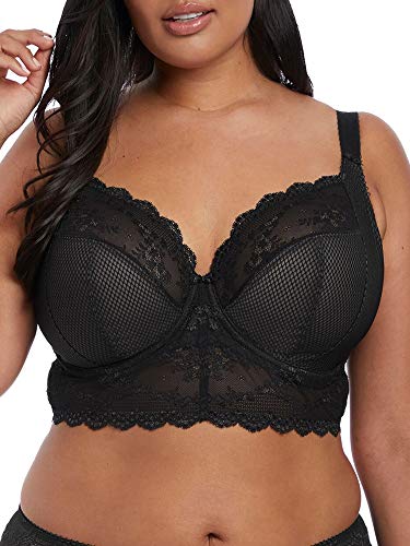 Elomi Women's Charley Bralette: Fashion-Forward Longline Style with Plunge Neckline Stretch Lace UK Sizes E-HH US Sizes DDD-L