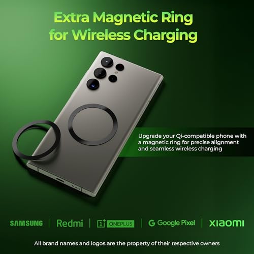 Image of Zebronics 10000mAh MagSecure Compatible Powerbank, 15W Wireless Charging, 22.5W Rapid Charging, Type-C PD Input & Output, Built-in Stand, LED Indicator, Multi-Protection (EnergiSafe 10R5, Black)