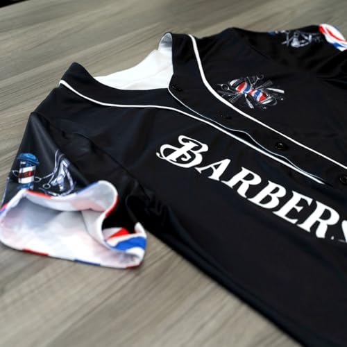 Camiseta de béisbol Barber Shop para hombres, con diseño multicolor miniatura 2