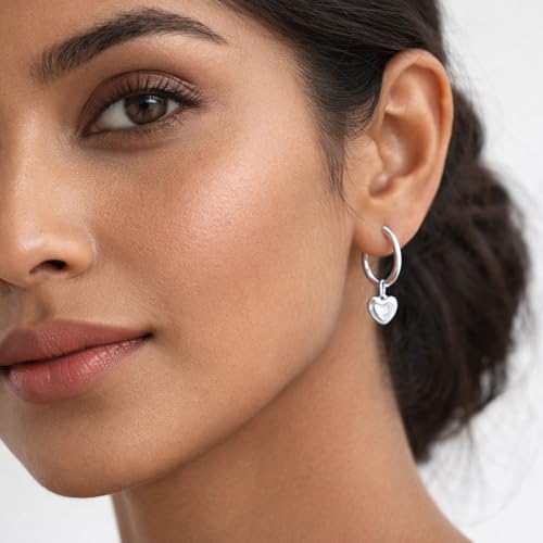 Image of 18K Gold Plated Heart Earrings for Women & Girls | Heart Hoops, Studs & Huggies | Waterproof and Anti Tarnish Jewellery | Valentines Gift for Girlfriend | Gifts for Women | 1 Year Warranty*