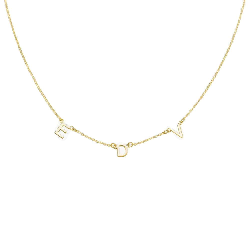 OAK & LUNA - Personalisierte Inez Initial Halskette - Geschenk für Mama, Frauen - Individuelle Schmuck für Geburtstag, Muttertag