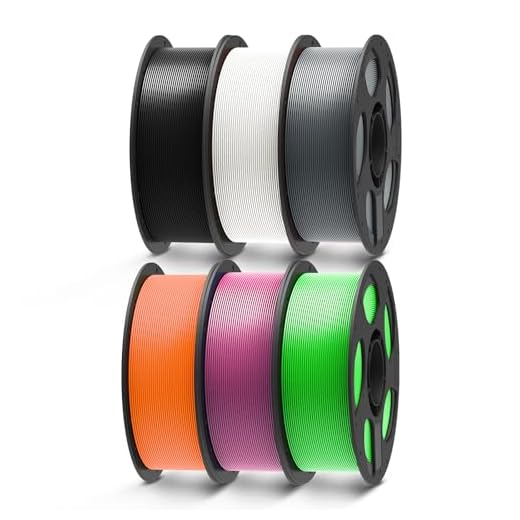 ⚡ ANYCUBIC PLA Filament 1.75mm Bundle, 3D Printer Filament 1.75mm Dimensional Accuracy +/- 0.02mm, 1KG Reusable Spool, Black, White, Texture Grey, Orange, Magenta, Green Flash