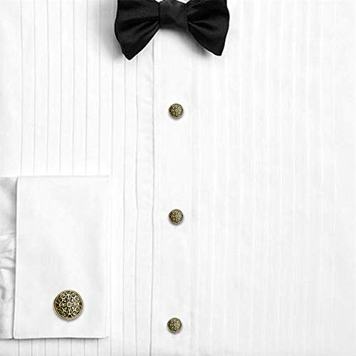 Hawson B07JJRQ5X7 Retro Pattern Cufflinks And Tuxedo Shirt Studs Set thumb #2