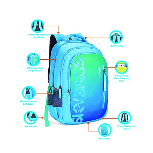 Image of Skybags Riddle Gradient Blue 46 Cms Casual Backpack with Raincover